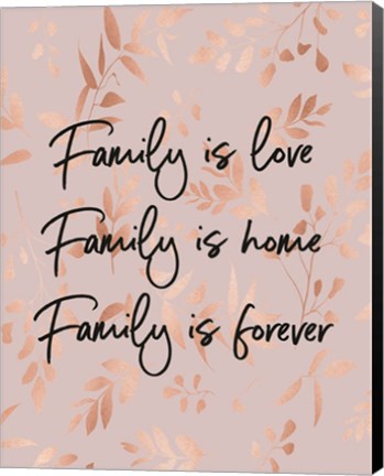 Framed Family Is Love - Pink Print