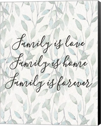 Framed Family Is Love - Leaves Print