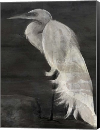 Framed Textured Egret I Print