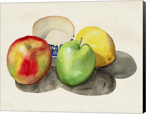 Framed Still Life with Apples &amp; Lemon II Print
