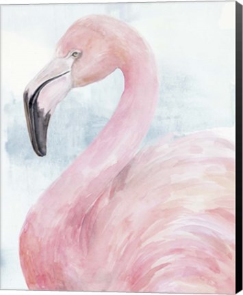 Framed Pink Flamingo Portrait II Print