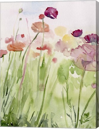 Framed Among the Watercolor Wildflowers I Print