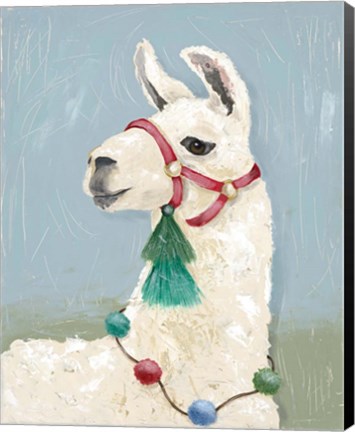 Framed Painted Llama I Print