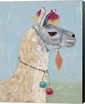 Framed Painted Llama II Print