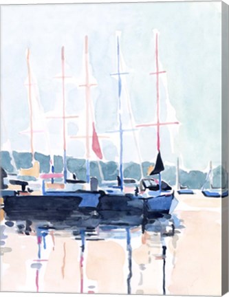 Framed Watercolor Boat Club I Print