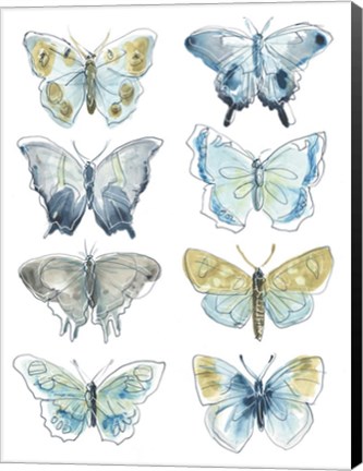 Framed Butterfly Blues I Print