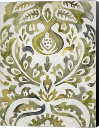 Framed Verdant Damask I Print