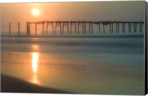 Framed Morning Pier Sunrise, Cape May New Jersey Print