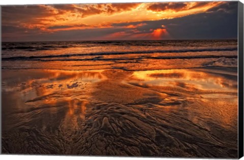 Framed Sunset, Delaware Bay, Cape May NJ Print