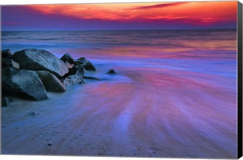 Framed Sunset On Delaware Bay, Cape May NJ Print