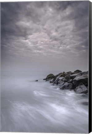 Framed Stormy Beach Landscape, Cape May National Seashore, NJ Print