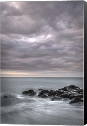 Framed Stormy Beach Landscape, Cape May National Seashore, NJ Print