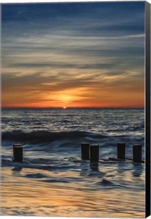 Framed Sunrise On Winter Shoreline 3, Cape May National Seashore, NJ Print