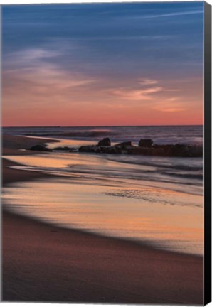 Framed Sunrise On Winter Shoreline 4, Cape May National Seashore, NJ Print