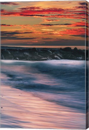 Framed Sunrise On Winter Shoreline 5, Cape May National Seashore, NJ Print