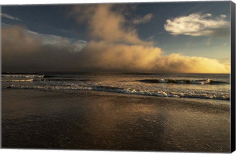 Framed Sunrise On Ocean Shore 2, Cape May National Seashore, NJ Print