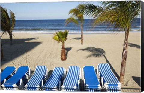 Framed Stacked Beach Chairs, Monmouth Beach, NJ Print