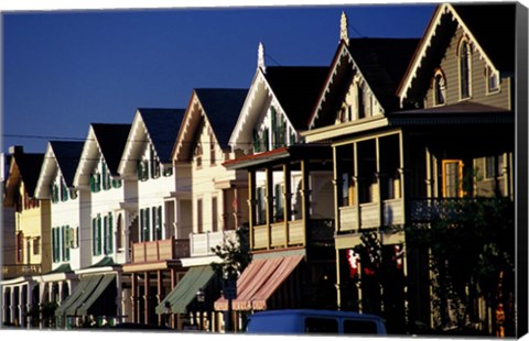 Framed Row of Beach Homes, Cape May, NJ Print