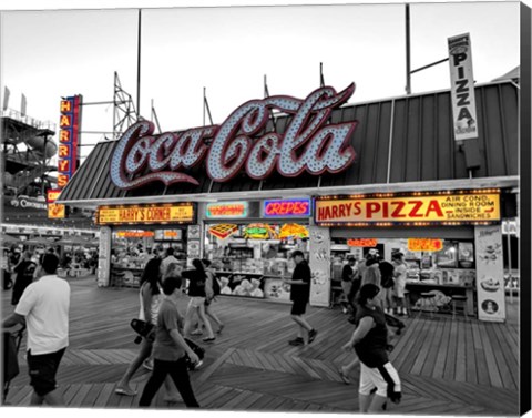 Framed Coca Cola Sign - Boardwalk, Wildwood NJ Print