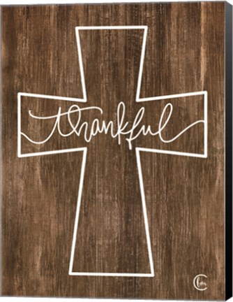 Framed Thankful Cross Print