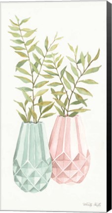 Framed Pastel Geometric Vase I Print