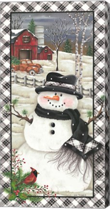 Framed Rusty Truck Snowman Print