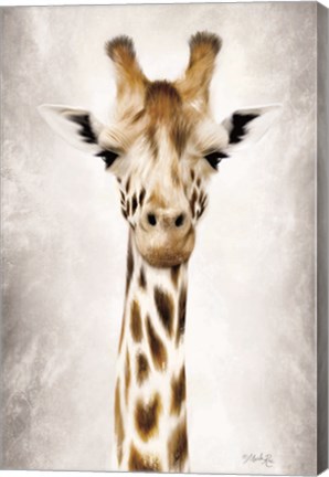 Framed Geri the Giraffe Up Close Print