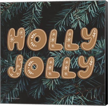 Framed Gingerbread Holly Jolly Print