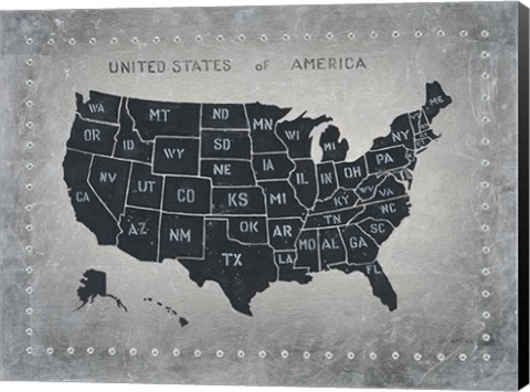 Framed Riveting USA Map Print