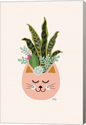 Framed Cats and Plants Print