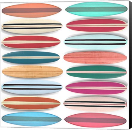 Framed Surfboard Pattern Print