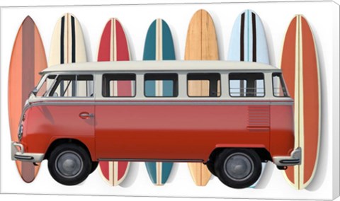 Framed Surfer Van Print