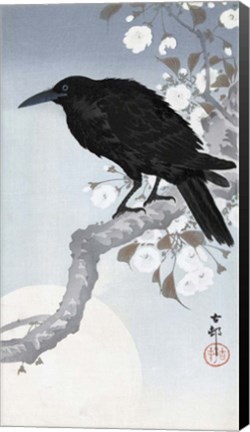 Framed Crow at Full Moon, 1900-1930 Print