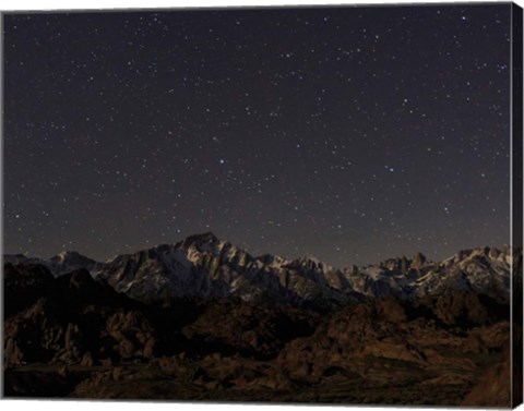 Framed Mount Whitney Moon &amp; Stars Print