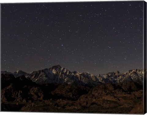 Framed Mount Whitney Moon &amp; Stars Print