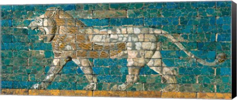 Framed Panel with Striding Lion, ca. 604-562 B.C.E. Print