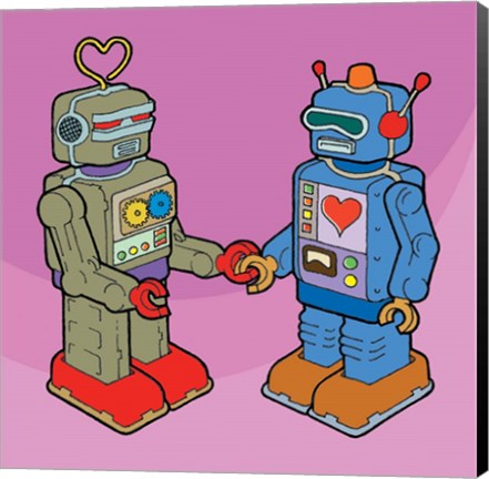 Framed Love Bots Print