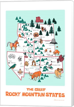 Framed Great Rocky Mountain States Print