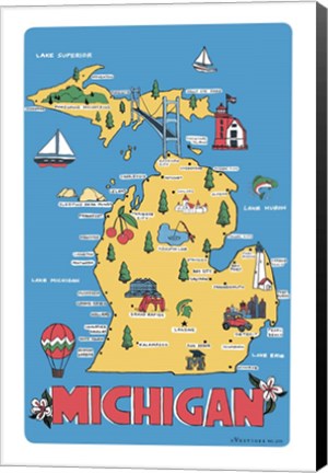 Framed Michigan Print