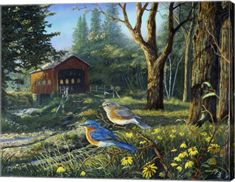 Framed Sleepy Hollow Bluebirds Print