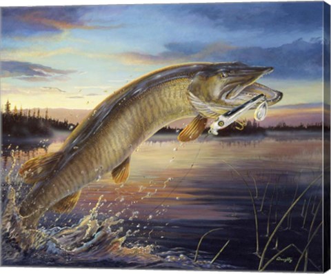 Framed Twilight Muskie Print