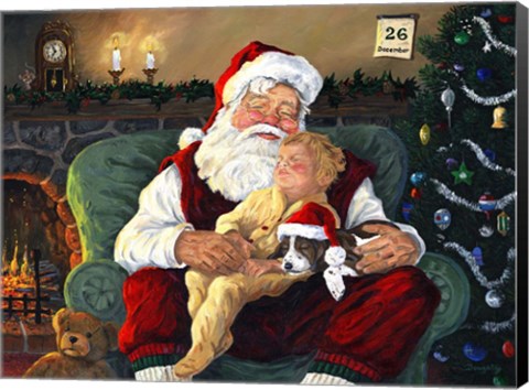 Framed Santa With Child Print