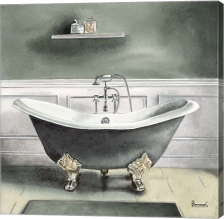 Framed Smoky Gray Bath I Print