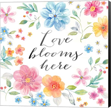 Framed Whimsical Blooms Sentiment I Print