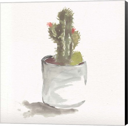 Framed Watercolor Cactus Still Life II Print