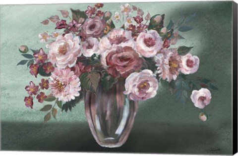 Framed Romantic Moody Florals Landscape Print