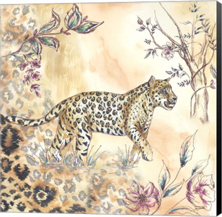 Framed Leopard on Neutral II Print