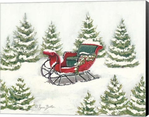 Framed Tree Farm Sleigh Print