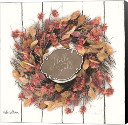 Framed Hello Fall Wreath Print