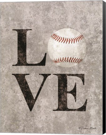 Framed LOVE Baseball Print